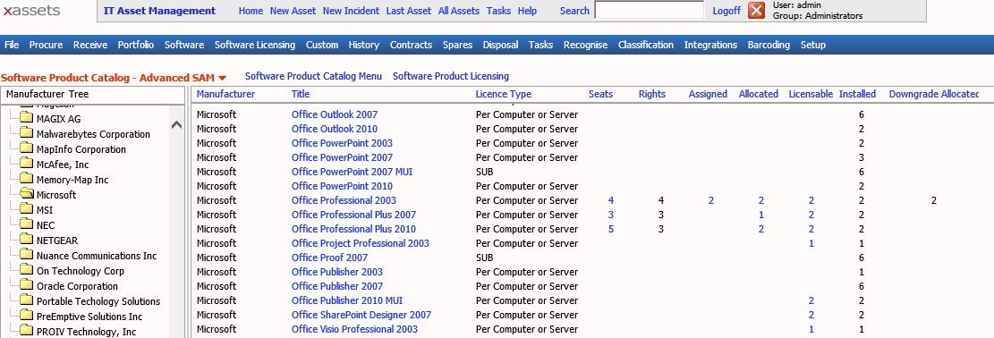 xAssets SCCM report